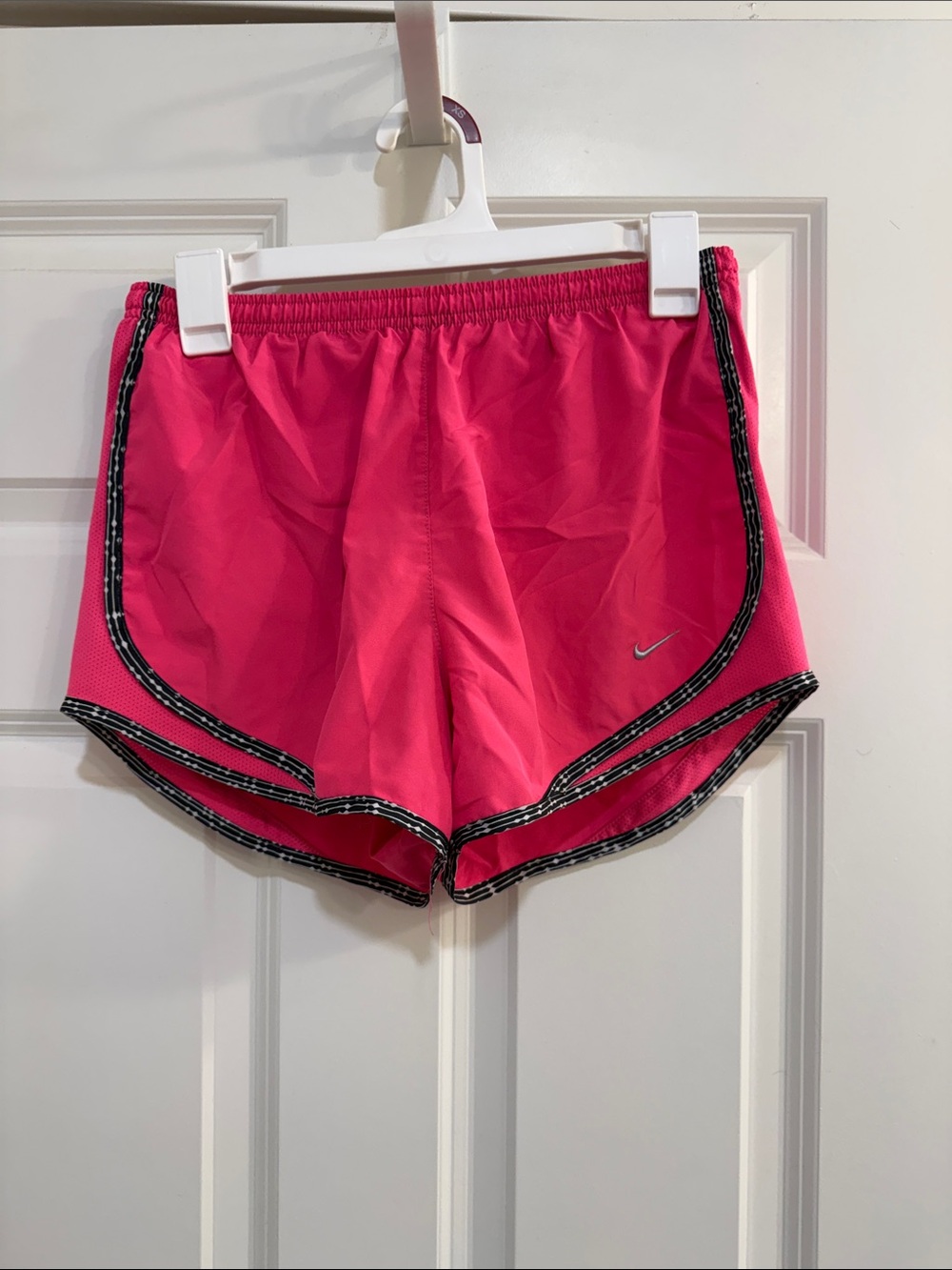 Nike Women’s Bright Pink Athletic Running Shorts with Black Trim